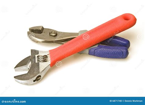 Pliers and Adjustable Wrench Stock Photo - Image of remove, handy: 6871748