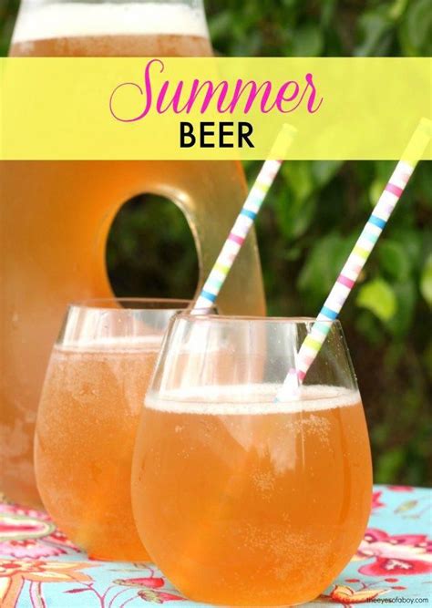 Summer Beer drink recipe - delicious and refreshing shandy style cocktail made with pink ...