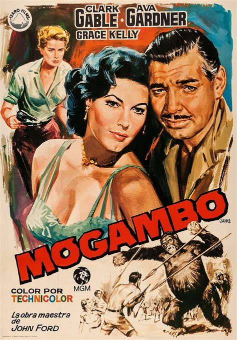 Mogambo (1953) Clark Gable, Ava Gardner, Grace Kelly, Donald Sinden. | Clark gable movies, Old ...