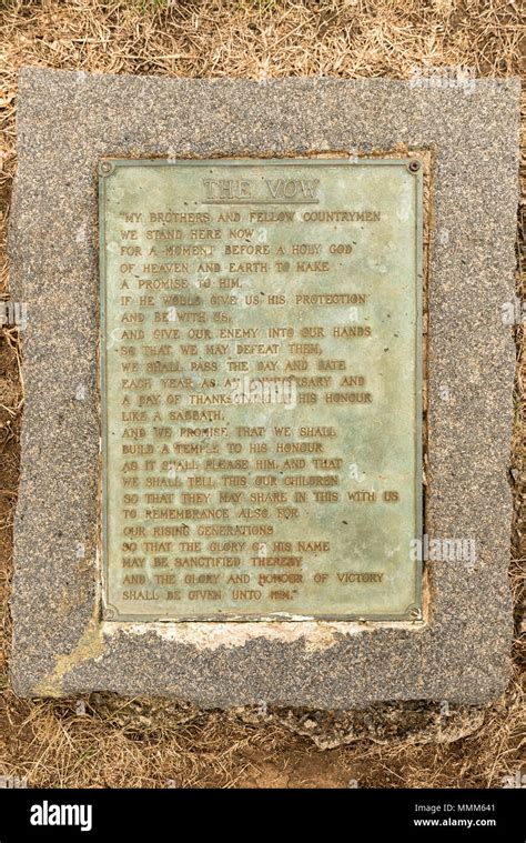 BLOEDRIVIER, SOUTH AFRICA - MARCH 21, 2018: Copy of the Vow at the center of the laager of ox ...