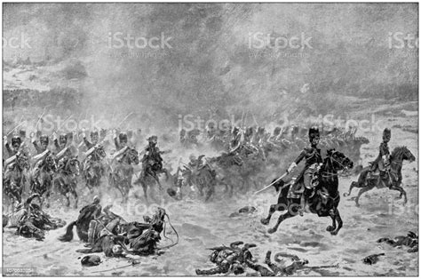 Antique Painting Illustration Battle Of Eylau Stock Illustration - Download Image Now - Battle ...