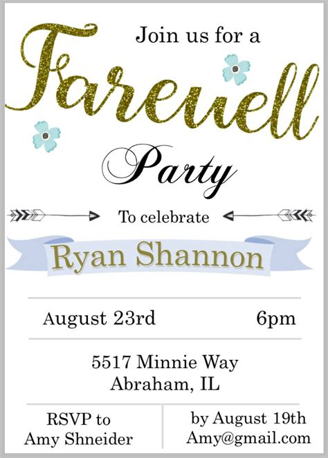 Free Farewell Invitation Template Word