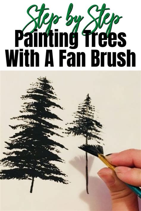 Painting Trees With A Fan Brush - Step By Step Acrylic Painting | Acrylic painting trees, Tree ...