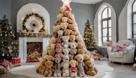 Premium AI Image | christmas tree with teddy bear