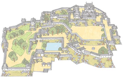 Layout of Himeji Castle - Asian Castle