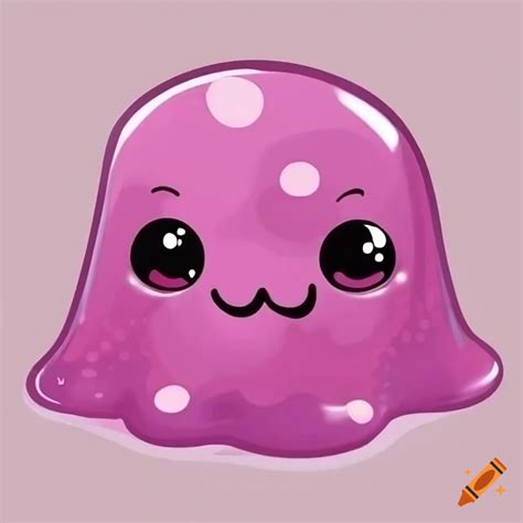 Pink kawaii slime cartoon character on Craiyon