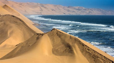 Landscape Of Desert Dune Namibia Ocean Sand HD Nature Wallpapers | HD ...