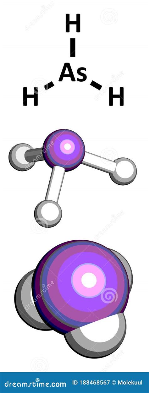 Arsine toxic gas molecule stock illustration. Illustration of arsane ...