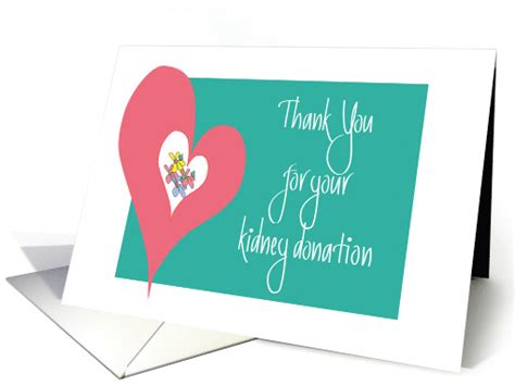 Thank you for Kidney Donation, Heart with Flowers card (1465678)