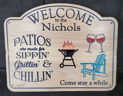 Personalized Patio sign 18.5 x 14 carved and | Etsy