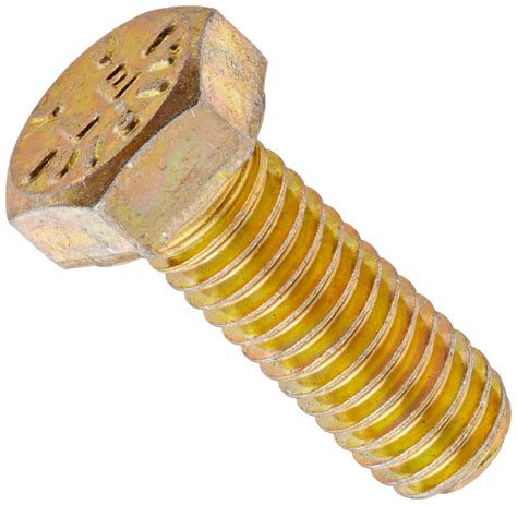 GRADE 8 HEX HEAD CAP SCREWS YELLOW ZINC PLATED - FINE THREAD (SAE ...