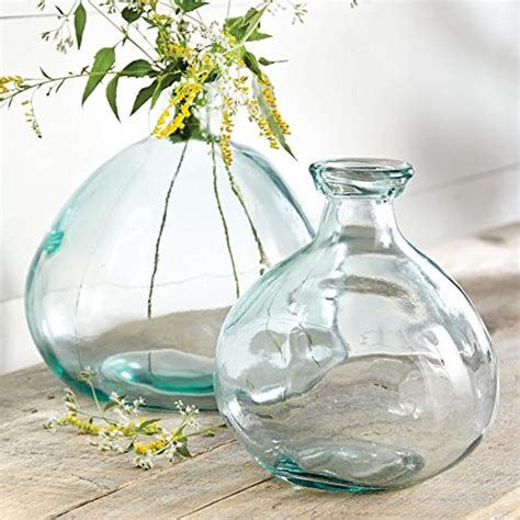 Recycled Spanish Glass Bubble Vases | Blue glass vase, Glass vase decor ...