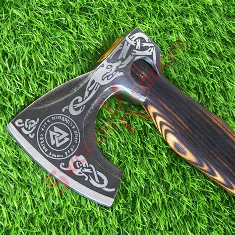 Hand Made Celtic Axe, New Ragnar Style Viking Axe with Rose Wood Shaft ...