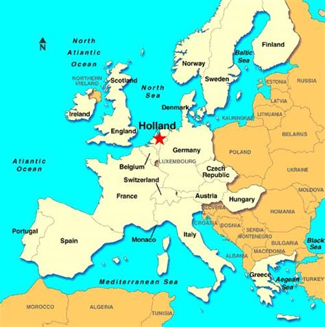 Holland map europe - Map of Holland europe (Western Europe - Europe)