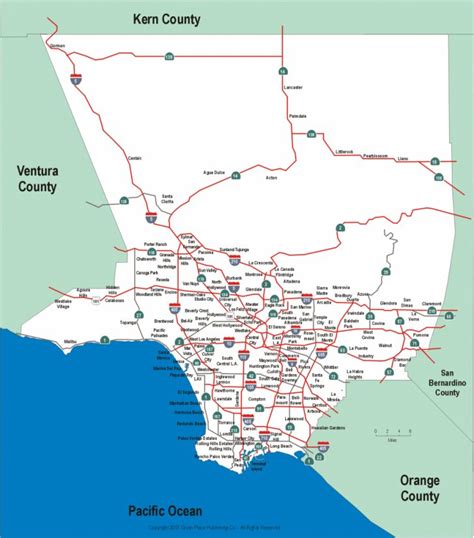 Los Angeles County Highway Map California Mappery With Of Freeways ...