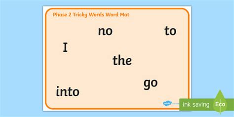 KS1 Phase 2 Tricky Words Word Mat - Primary Resource