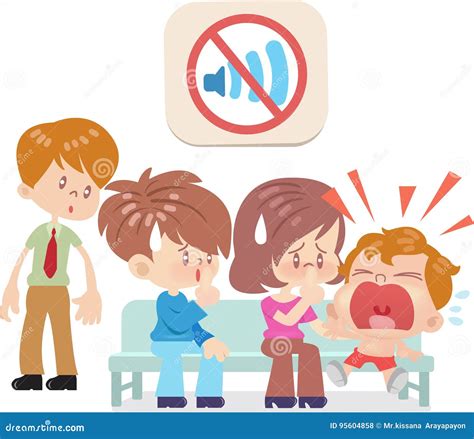 Do not make loud noises stock vector. Illustration of clip - 95604858