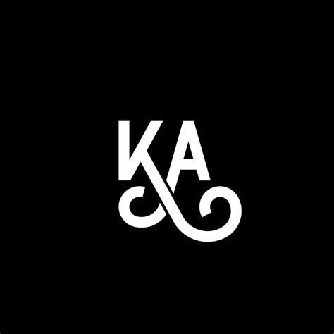 KA letter logo design on black background. KA creative initials letter ...