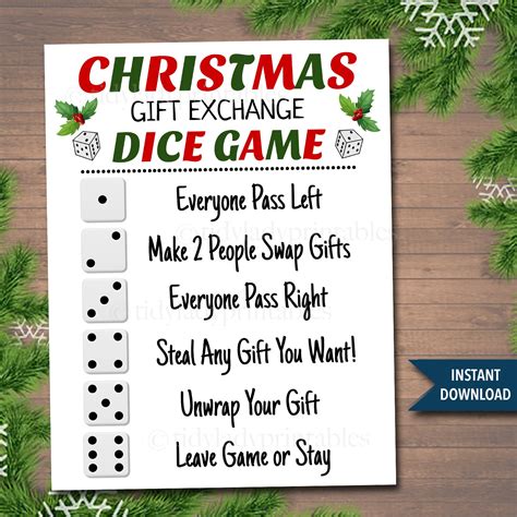 Christmas Dice Game Gift Exchange Printable | TidyLady Printables | Reviews on Judge.me