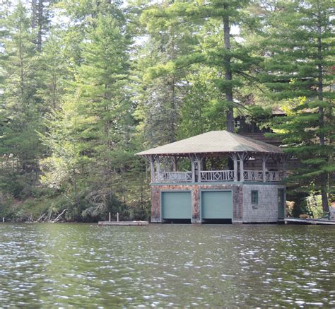 Boathouse on Rainbow Lake, NY in the Adirondack Mountains | House boat ...