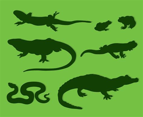 Reptile Silhouette Collection Vector Vector Art & Graphics | freevector.com