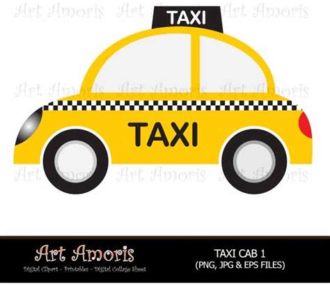 New York Taxi Cab, Cars, Yellow Car, Vehicle, Clipart, Digital Clip Art ...