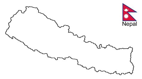 Outline map of nepal - Map of nepal outline (Southern Asia - Asia)