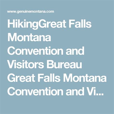 HikingGreat Falls Montana Convention and Visitors Bureau Great Falls Montana Convention and ...