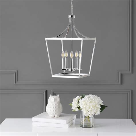 Safavieh Kenris 5-Light Chrome Rustic Lantern LED Medium Hanging Pendant Light PND4091B at Lowes.com