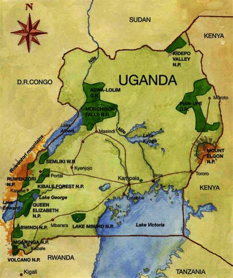 uganda map national parks - Bwindi Impenetrable National Park