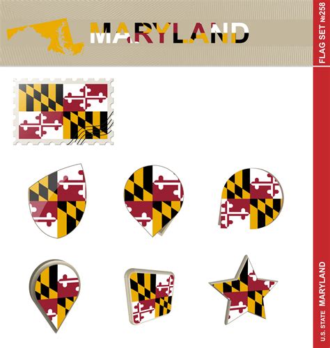 Maryland Flag Set, Flag Set 8804536 Vector Art at Vecteezy