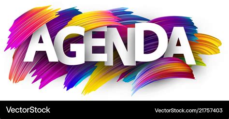 Agenda sign with colorful brush strokes Royalty Free Vector