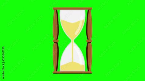 Antique Hourglass or Sand Clock Animation on Green Screen Background ...