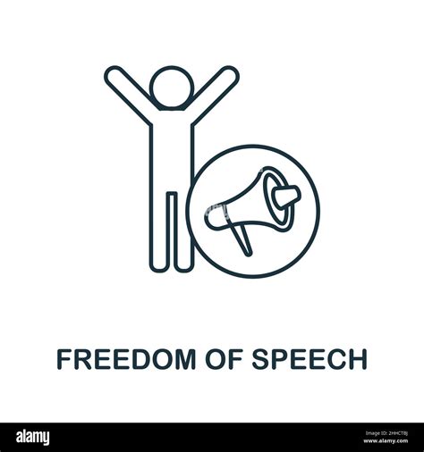 Freedom Of Speech icon. Line element from human rights collection ...