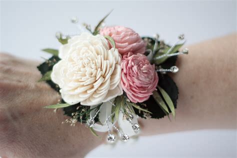 Woman's Wristlet Corsage, Pink Wedding Corsage, Pink Prom Corsage