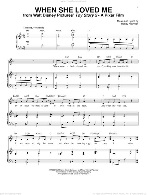 When She Loved Me (from Toy Story 2) sheet music for voice and piano