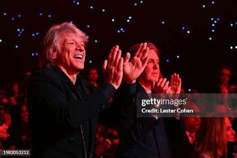 Jon Bon Jovi and Paul McCartney attend the 2024 MusiCares Person of ...