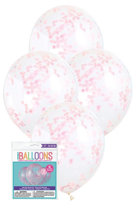 PINK CONFETTI BALLOONS 6PC X 30CM - Veronicas