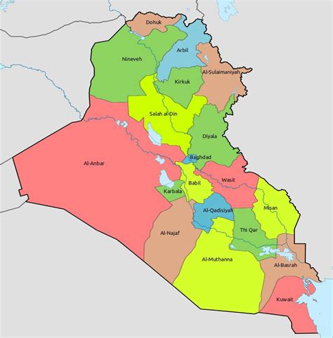 Kuwait map areas - Kuwait map with blocks (Western Asia - Asia)