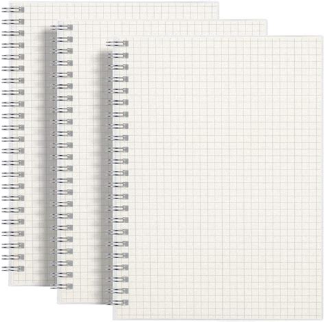 RETTACY Graph Paper Notebook 3 Pack - A5 Graph Grid Spiral Notebook with 480 Pages,100gsm Thick ...