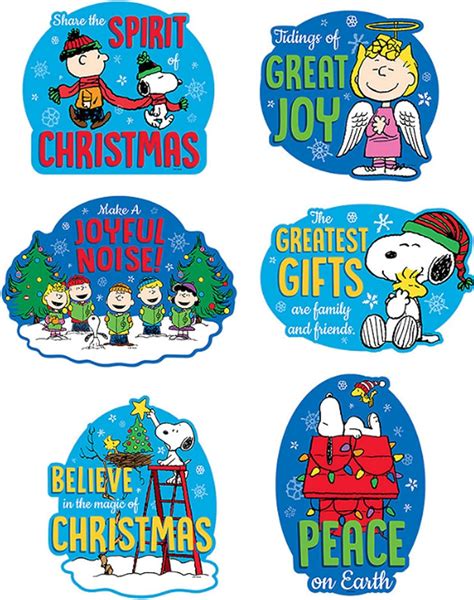 Amazon.com: Peanuts Characters Large Inspirational Christmas Cut Outs ...