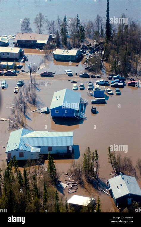 The town of Galena, Alaska flooded as the Yukon River overflowed during the breakup of winter ...