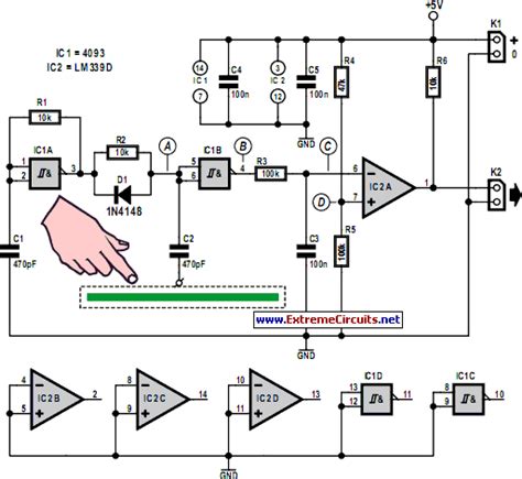 How to build Simple Capacitive Touch Sensor - circuit diagram