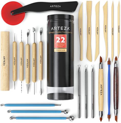 Pottery and Clay Sculpting Tools - Set of 22 | ARTEZA