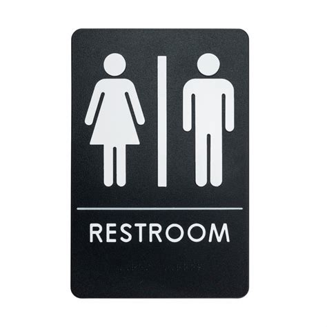 Unisex Restroom Sign, ADA-Compliant Bathroom Door Sign for Offices, Businesses, and Restaurants ...