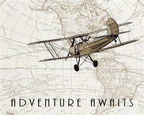 Vintage adventure Drawing by Delphimages Map Creations