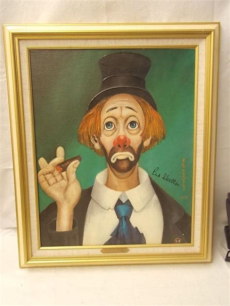 Red Skelton Clown With Cigar Framed Original Signed Painting 309 Out Of 5000 | Red skelton ...