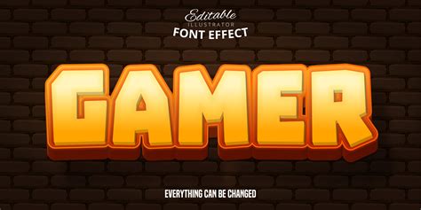 Gamer text, 3d editable font effect 952505 Vector Art at Vecteezy