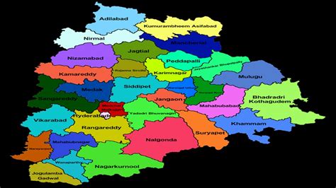 Telangana Map With New Districts