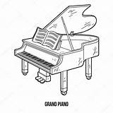 Coloring Book For Children Musical Instruments Grand Piano Stock  sketch template